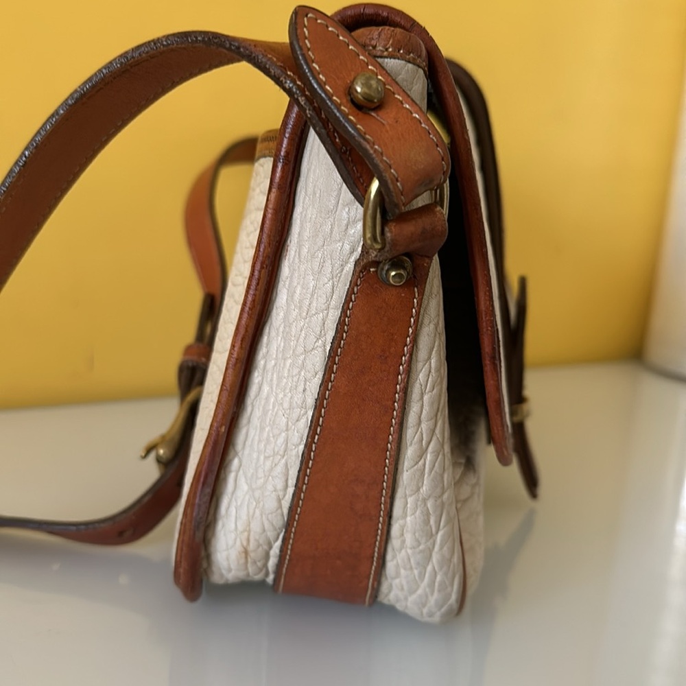 Vintage Dooney & Bourke Authentic All-Weather Leather Shoulder Bag White - Picture 13 of 16